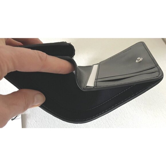 New Marc Jacobs Compact Bifold Wallet Leather Grey / Black Multi - Picture 4 of 6